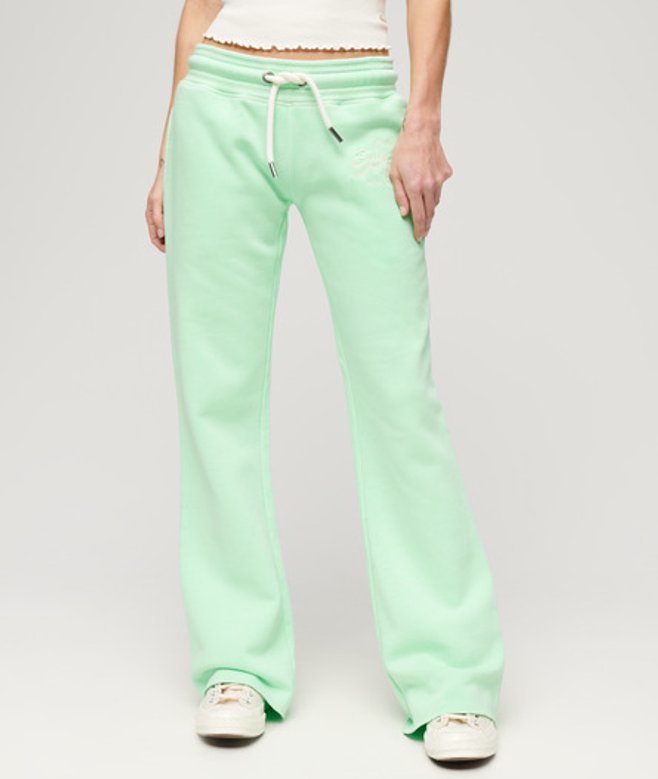 Superdry Neon Vintage Flare Joggingbroek met Lage Taille Groen