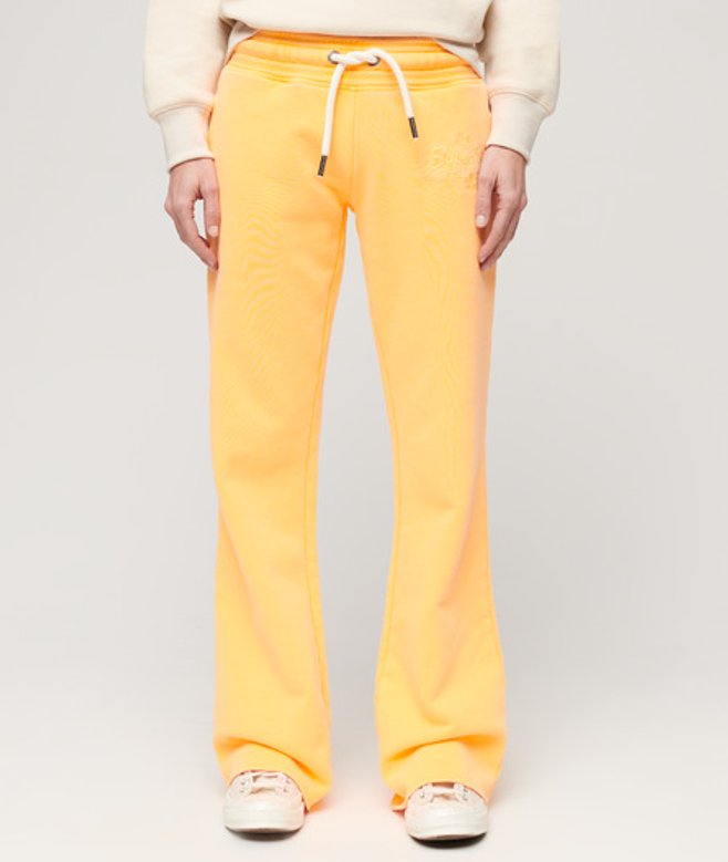 Superdry Neon Vintage Flare Joggingbroek met Lage Taille Oranje