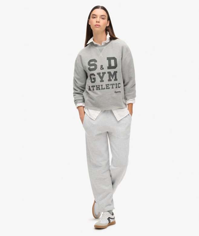 Superdry Sport Luxe Boyfriend Joggingbroek Lichtgrijs