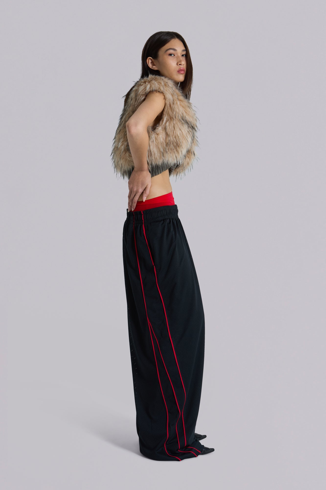 Jaded London Black Mesh Vapor Tracksuit Bottoms