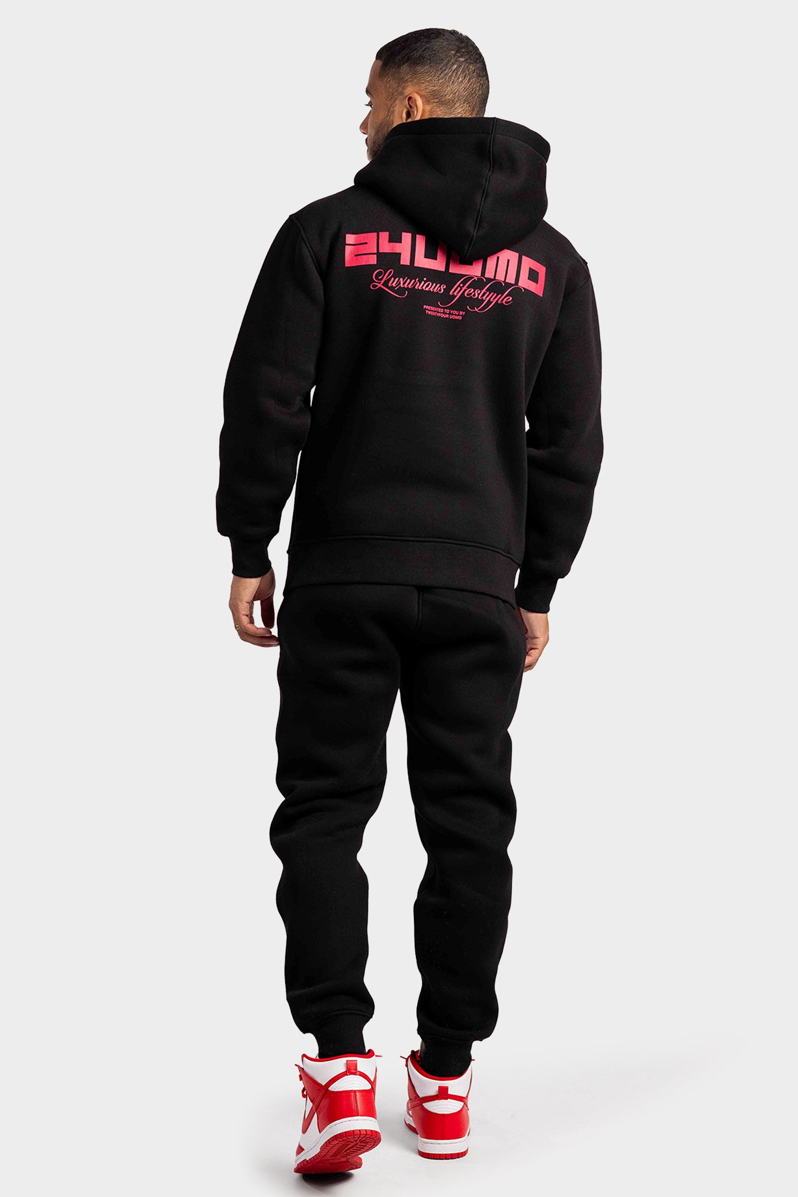 24 Uomo Graphic Logo Trainingspak Heren Zwart