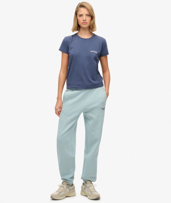 Superdry Essential Logo Joggingbroek met Boorden Light Blue