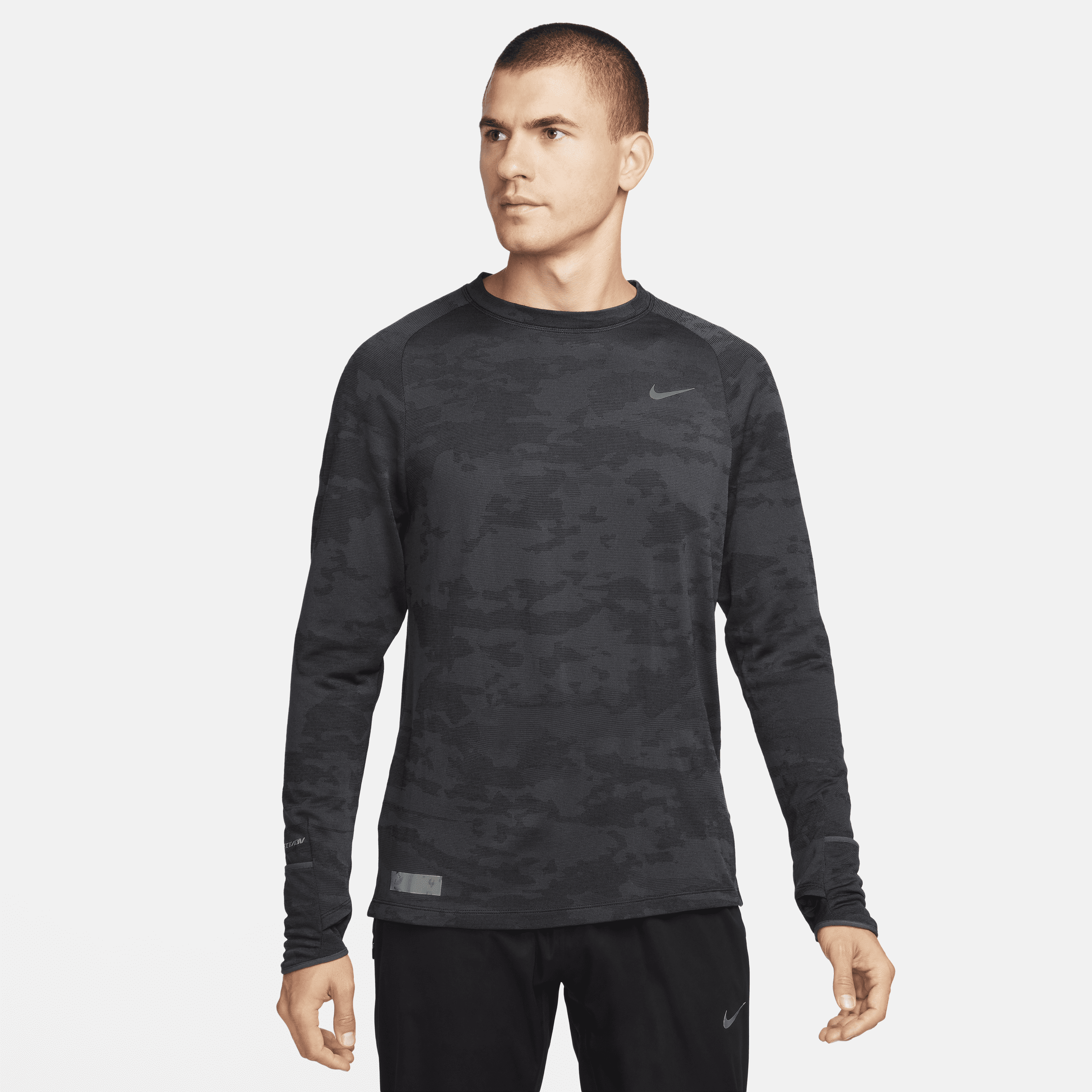 Nike Therma-FIT ADV Running Division hardlooptop met lange mouwen voor heren - Zwart