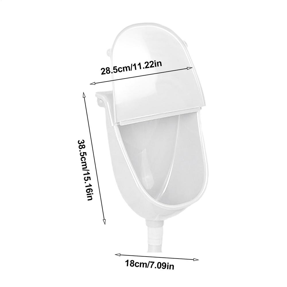 Daily Home Furnishings Wandurinoir voor mannen Wandmontage Badkamer Uitspoelurinoir Morsbestendig Spoelend Urineafleider met Slang Badkamer Toilet Voor wit