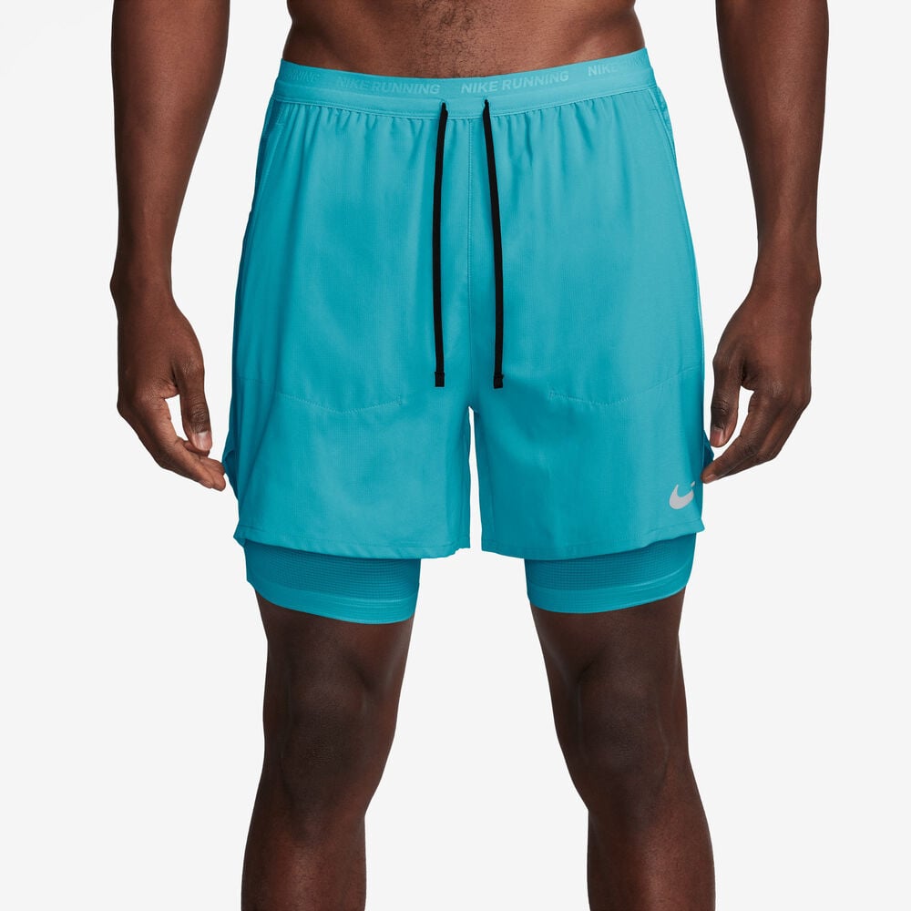 Nike Stride 2in1 5in Hardloopshorts Heren-Turkoois