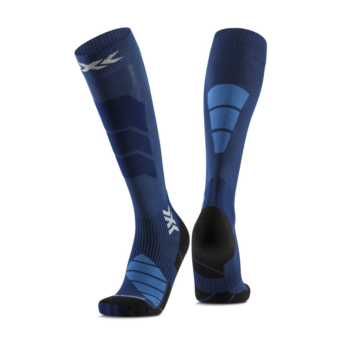 X-Socks Ski Expert OTC skisokken met semi-compressie blauw/zwart