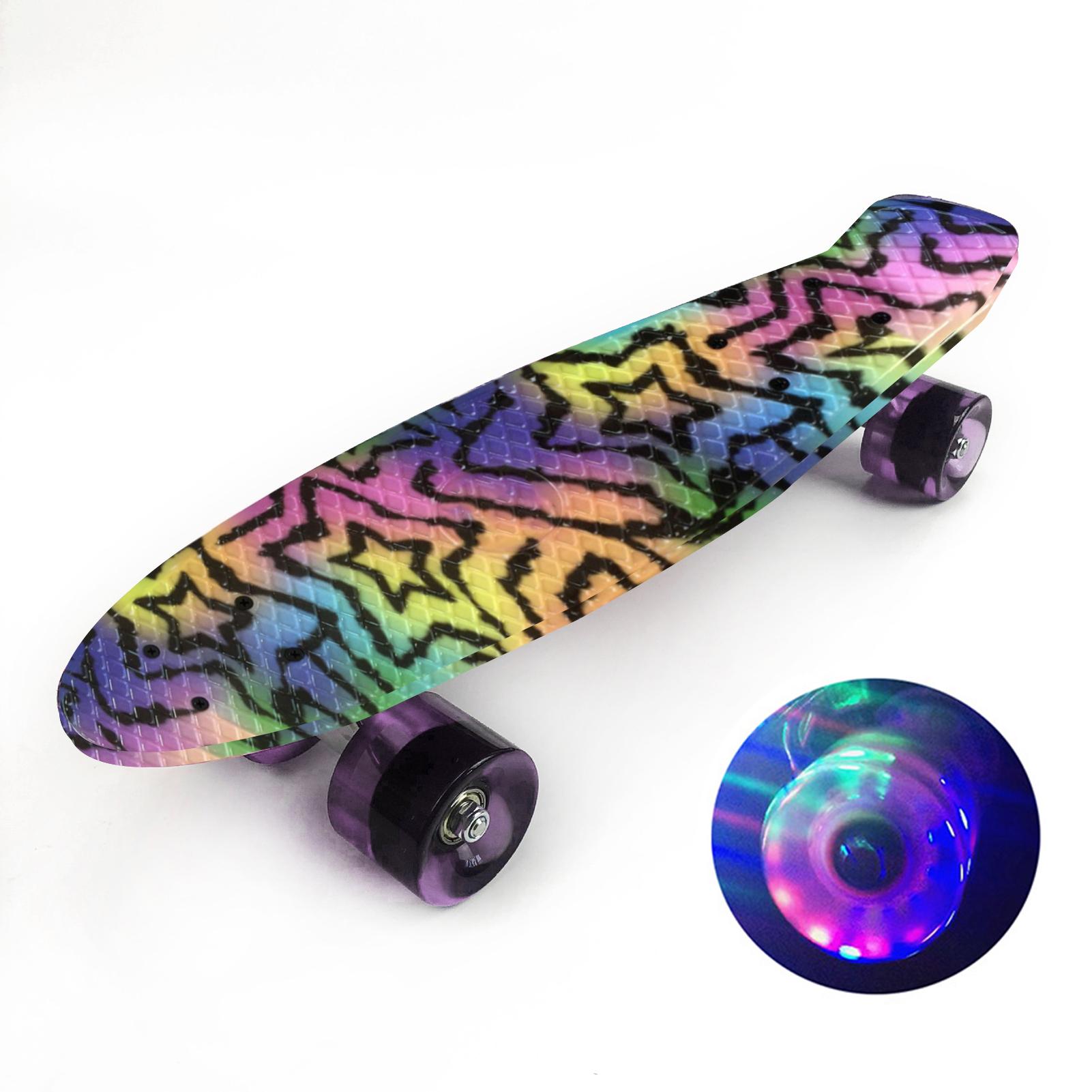 Automobile and motorcycle supplies 22'' Skateboard met Gekleurde LED Wielen Knipperende Wielen Skateboard voor Voor Kinderen Jongens en Meisjes veelkleurig