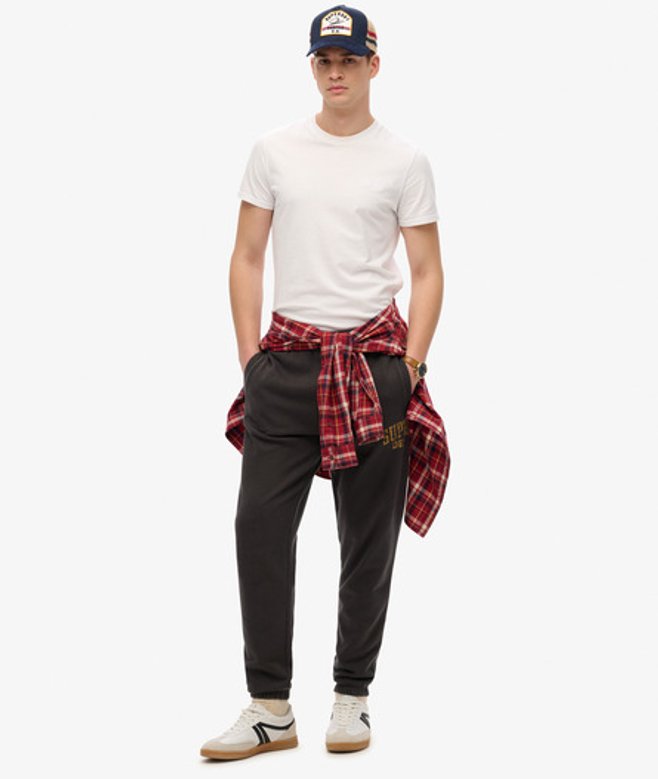 Superdry Athletic Essential Joggingbroek met Print Dark Grey