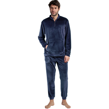 Admas Trainingspak  Pyjama broek sweatshirt hoge kraag rits Corduroy