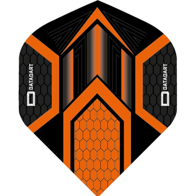 Datadart Dart Flights - Hex Zwart Oranje