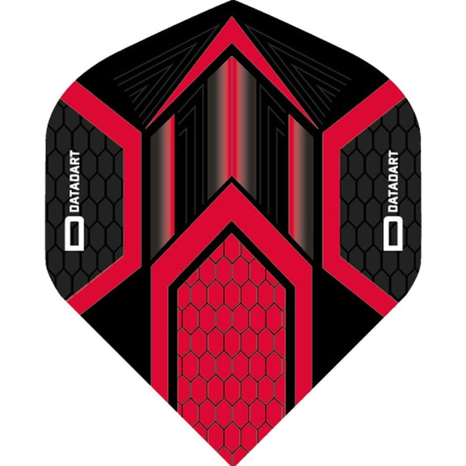 Datadart Dart Flights - Hex Zwart Rood