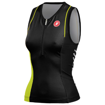 Castelli Core W tri top zwart/limoen dames 14120-431