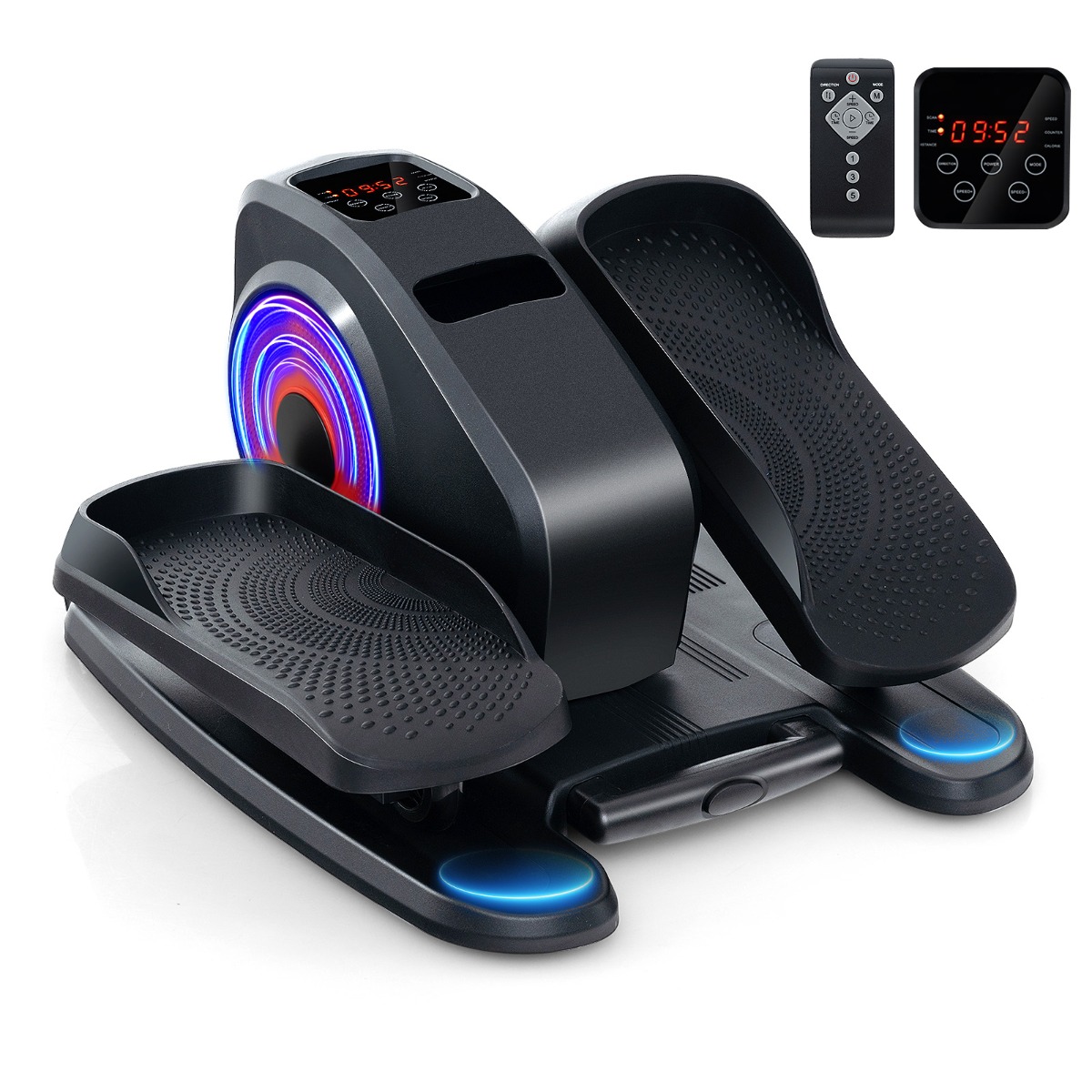 Costway Ellipsentrainer Onder het Bureau Elektrische Pedaaltrainer met Display en Afstandsbediening Bewegingstrainer Stepper voor Beweging