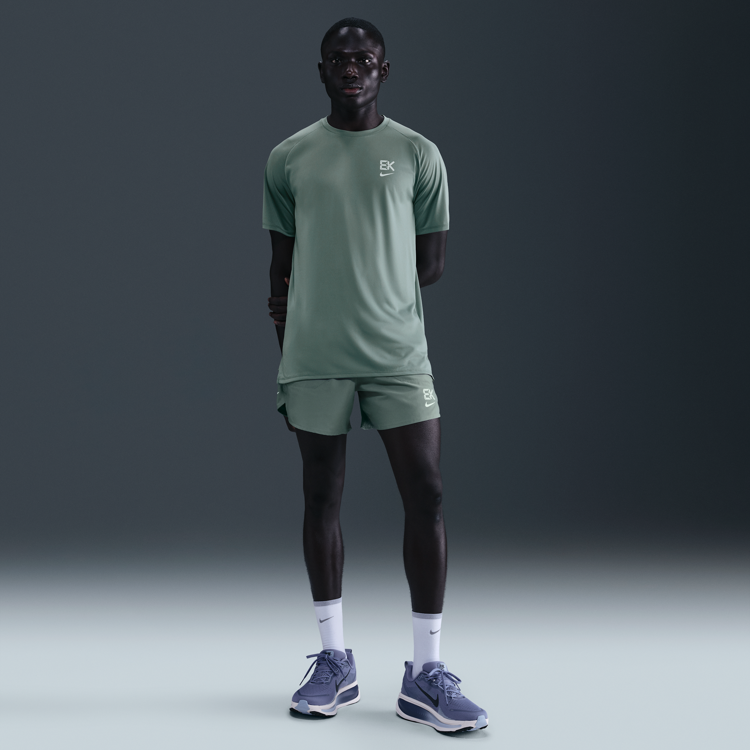 Nike Stride 'Eliud Kipchoge' Dri-FIT hardloopshorts met binnenbroek voor heren (13 cm) - Grijs