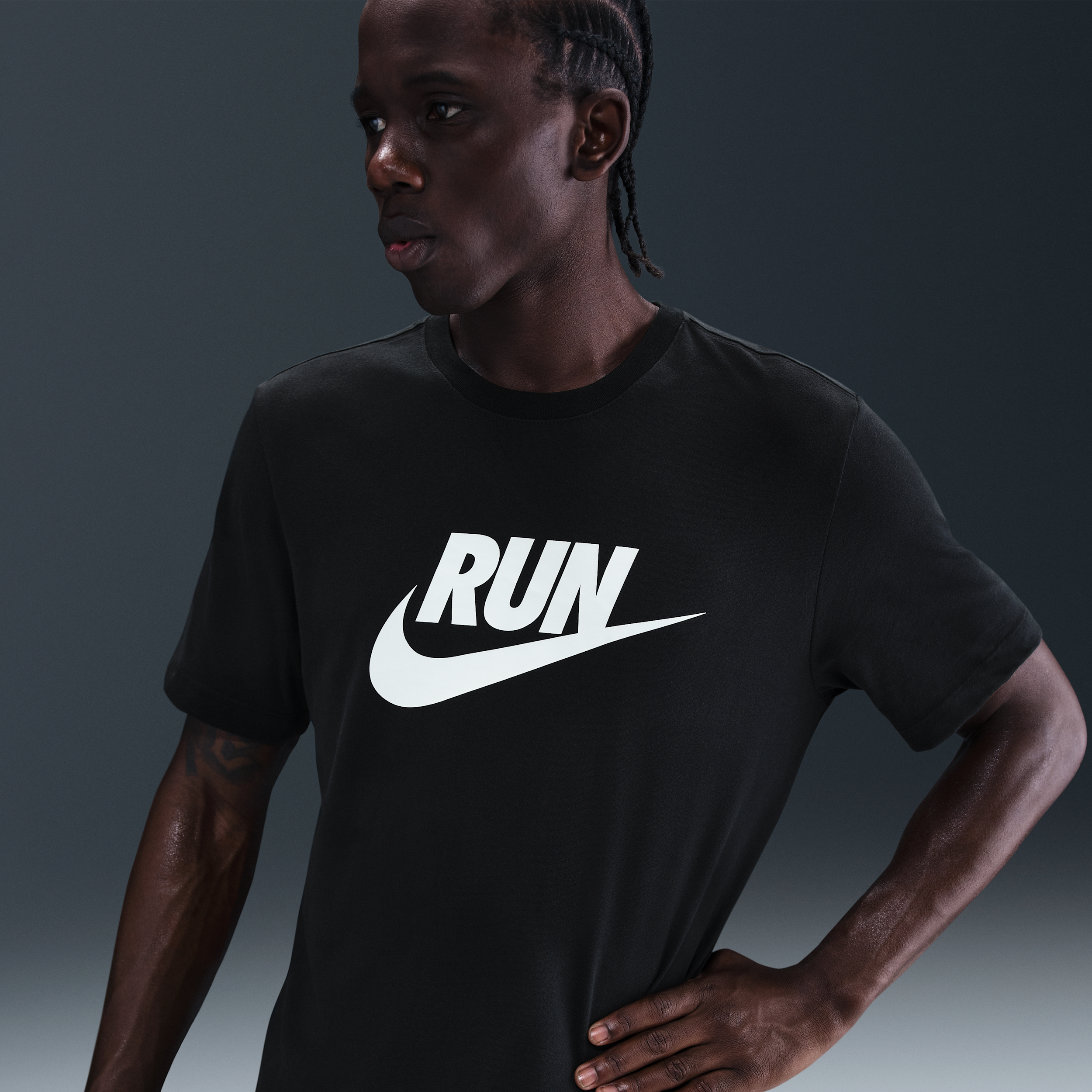 Nike Dri-FIT hardloopshirt voor heren - Zwart
