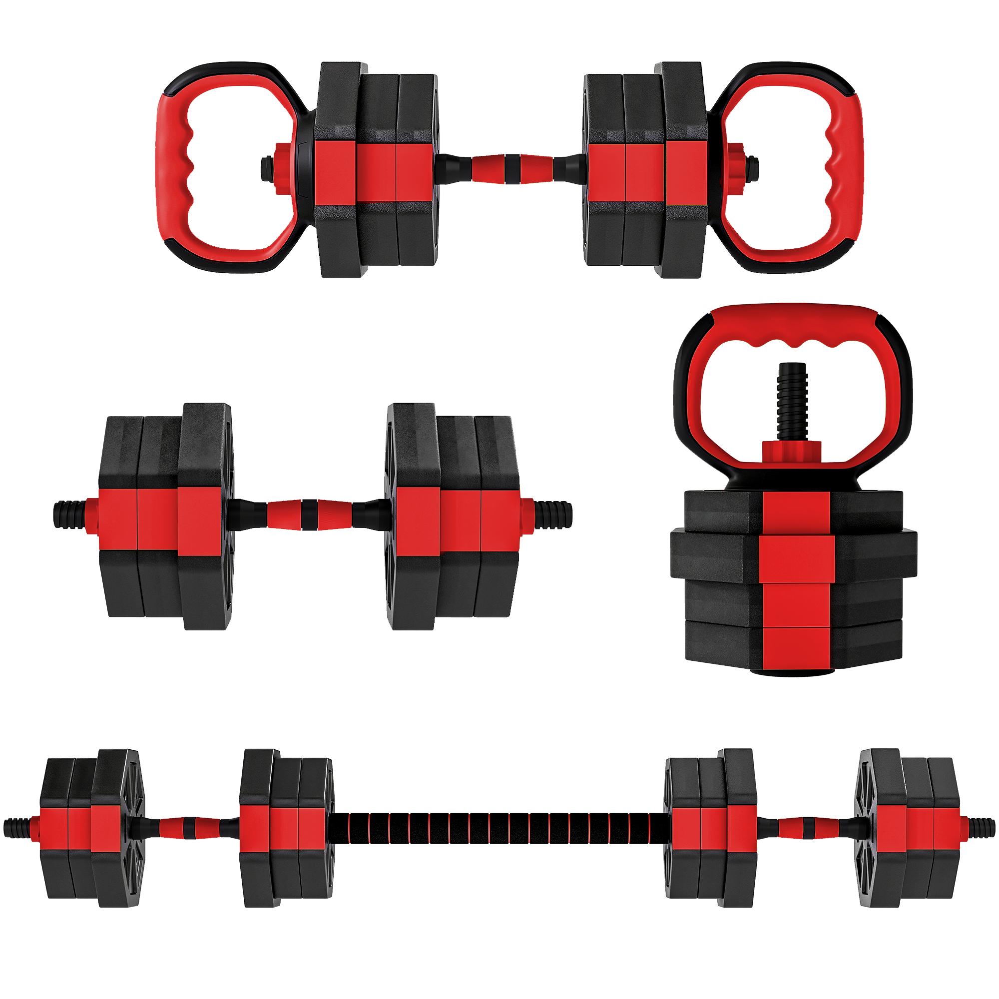 SPORTNOW 4-in-1 Halterset Dumbbellset Halters Verstelbaar 20 kg voor Krachttraining Thuis
