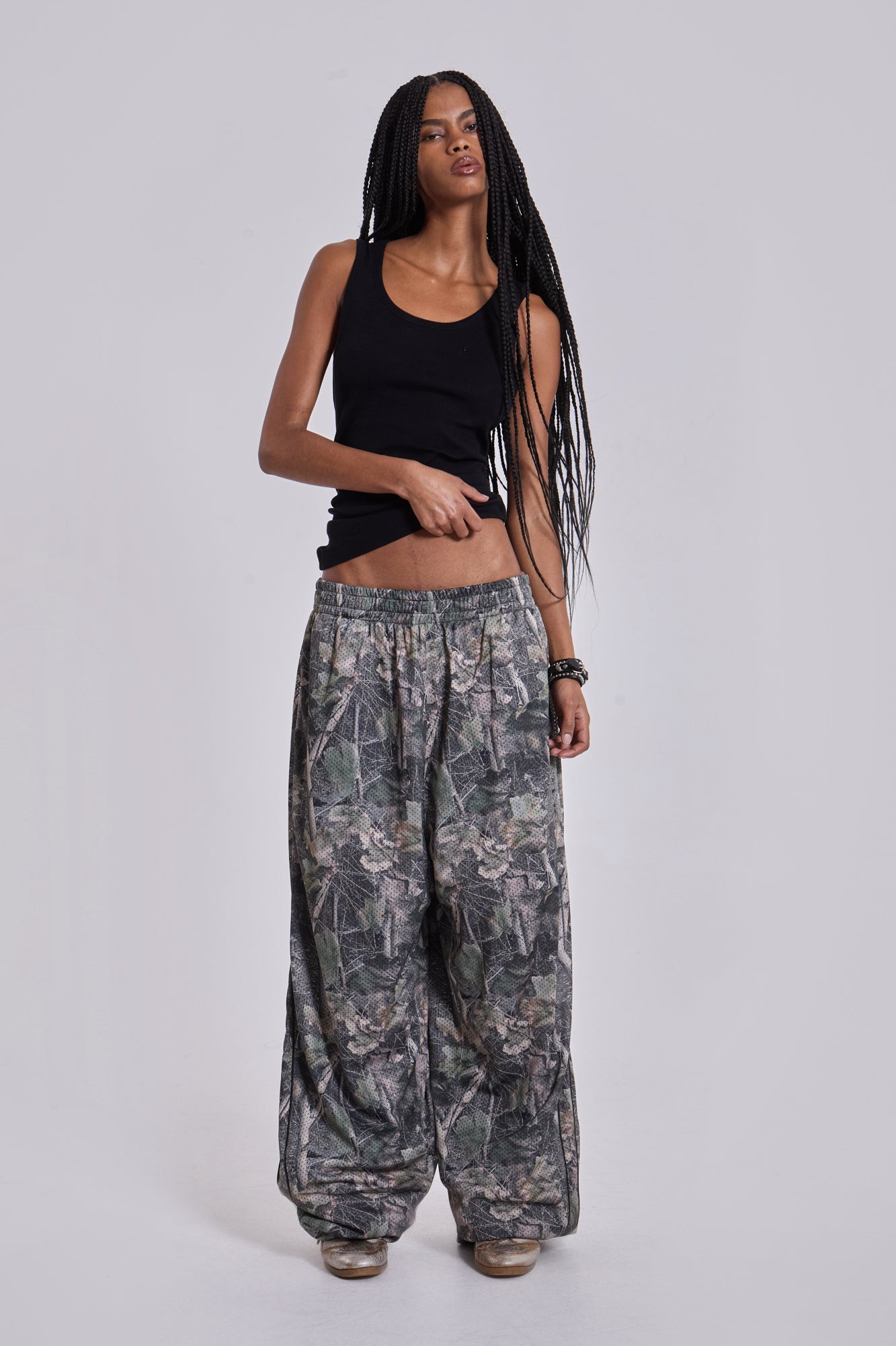 Jaded London Forest Camo Mesh Vapor Tracksuit Bottoms