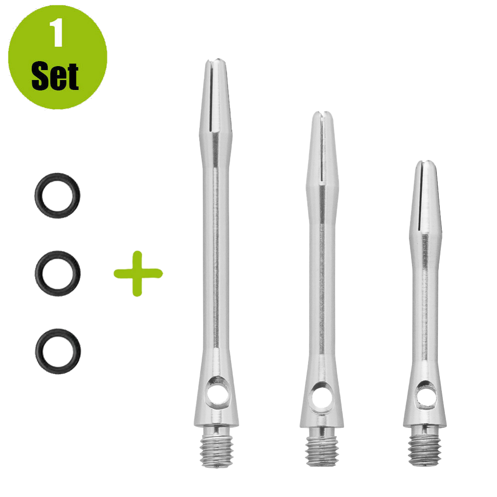 Lena Aluminium Dartshafts + Rubber - Zilver