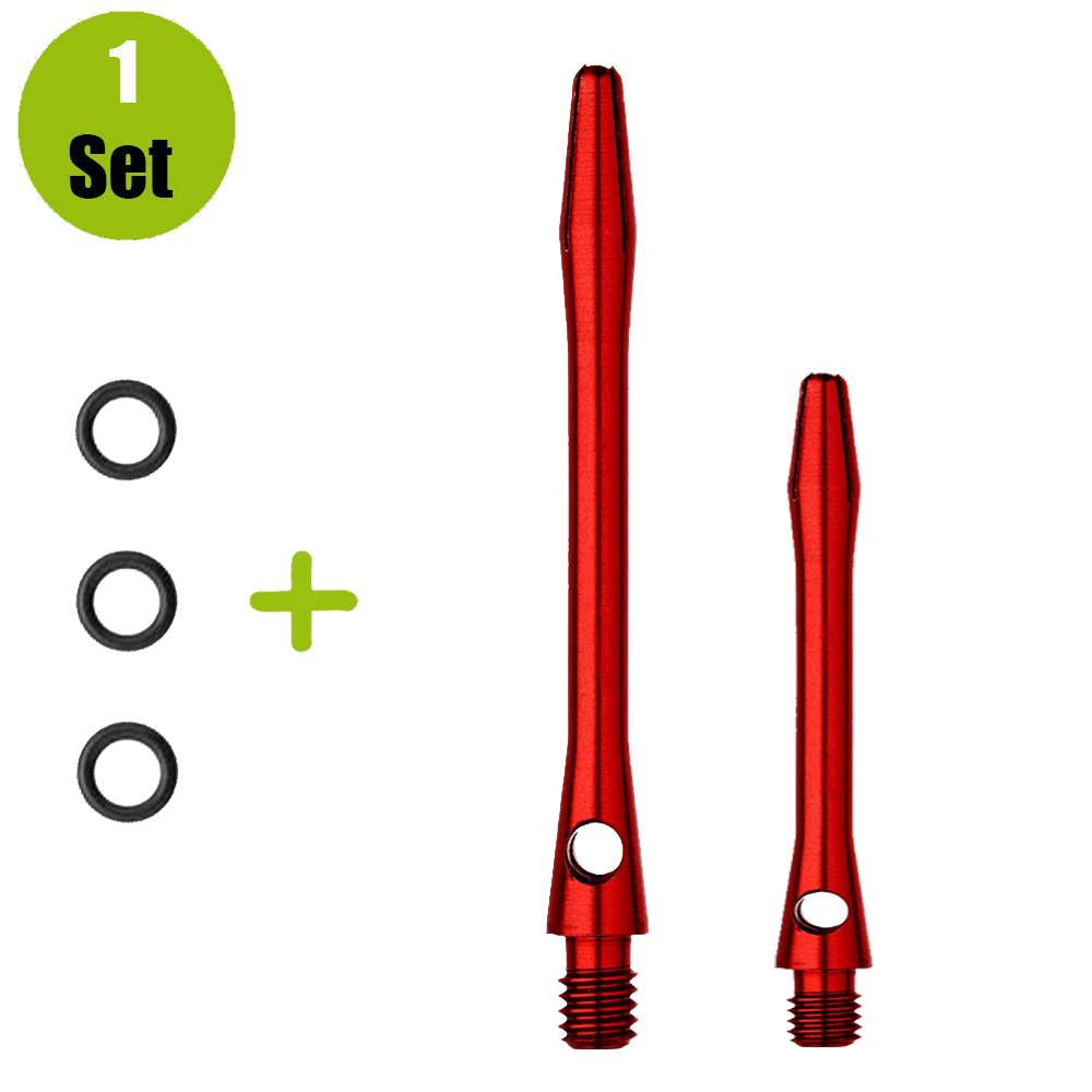 Lena Aluminium Dartshafts + Rubber - Rood