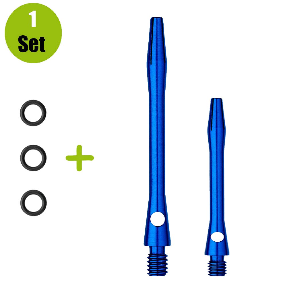 Lena Aluminium Dartshafts + Rubber - Blauw