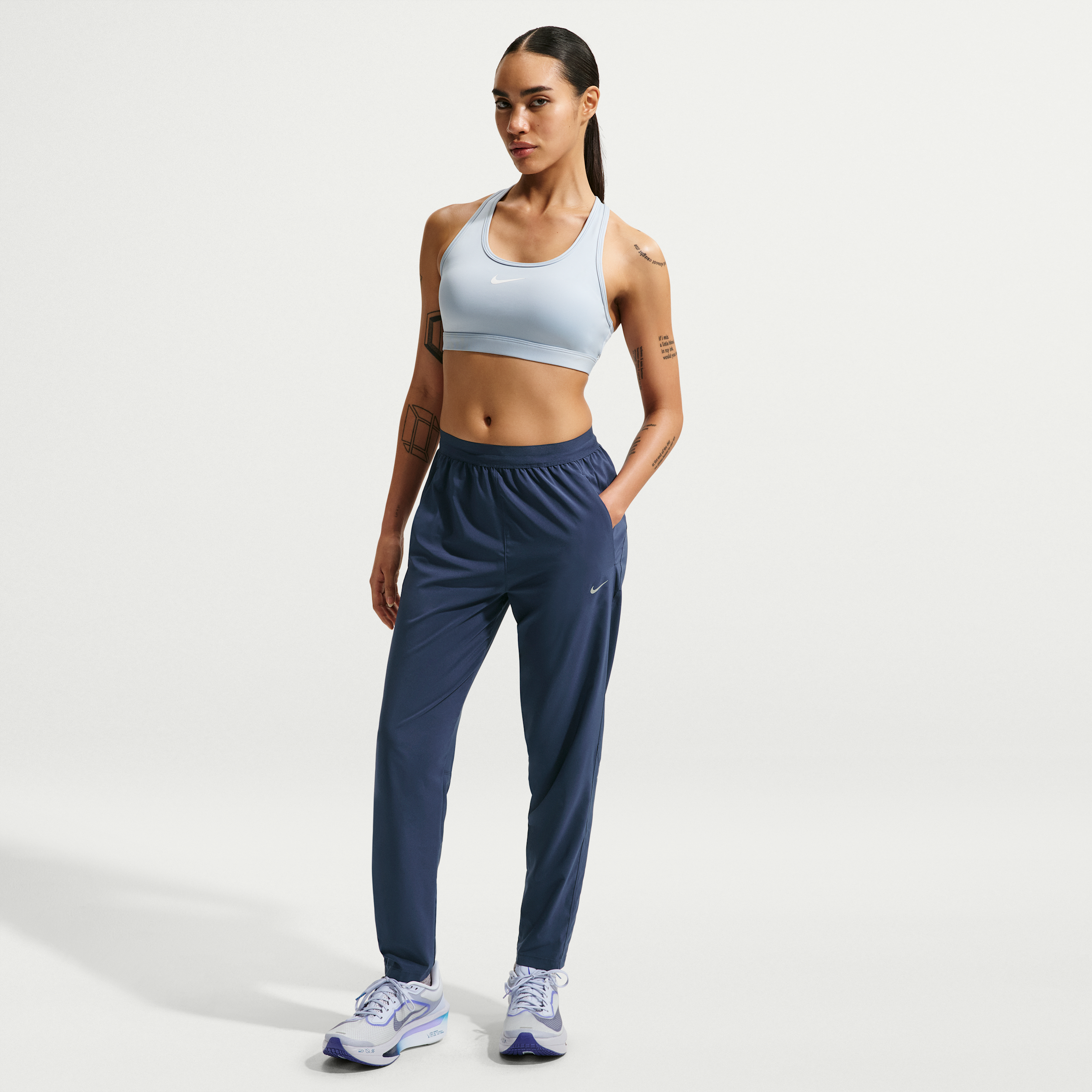 Nike Tempo Dri-FIT 7/8-hardloopbroek met halfhoge taille voor dames - Blauw