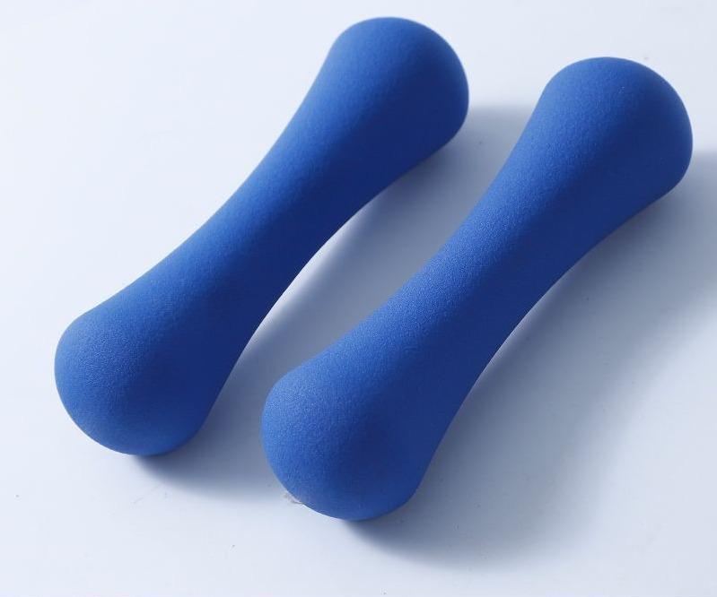 SportSurge Dames Home Gym Bone Dumbbell, Massief Gietijzer met Plastic Coating 1kg pair blauw