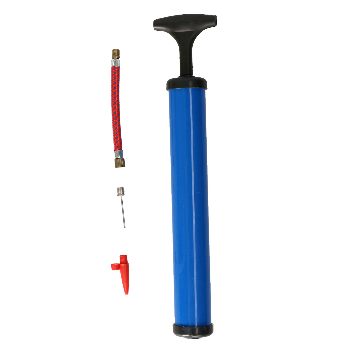 DID Ballenpomp - blauw - met naald - kunststof - voor voetbal/basketbal/skippybal - bal pomp -