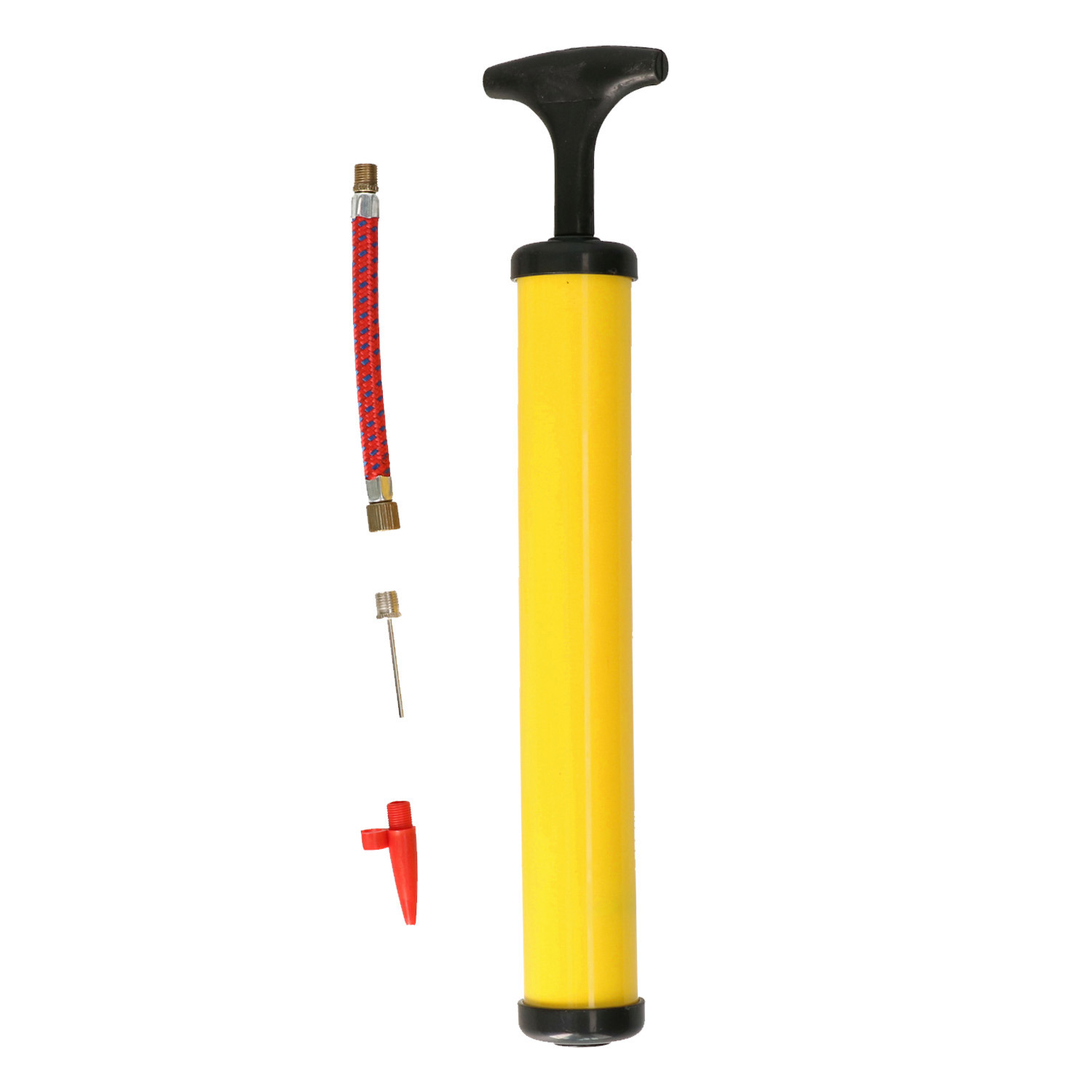 DID Ballenpomp - geel - met naald - kunststof - voor voetbal/basketbal/skippybal - bal pomp -