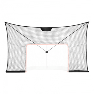 VEVOR Hockeydoelnet, Straathockeynet, 366 x 220 cm Doelnet, Hockeytraining, Draagbaar Indoor/Outdoor Hockeydoelnet, Zwart/Rood/Wit, (Doelframe niet inbegrepen)