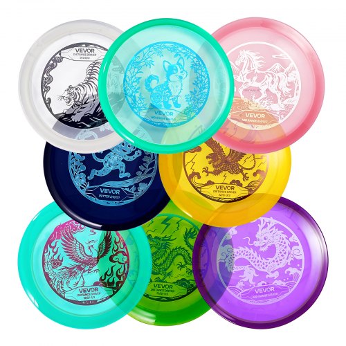 VEVOR Disc Golf Starter Set (8 stuks), beginnersfrisbees voor volledige lichaamskrachttraining, met putter, middenbereik, driver, PDGA-goedgekeurd, voor tuin, gazon, strand, park, buiten