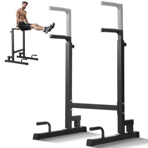 VEVOR Dip Bar, 500 lbs capaciteit, Heavy-Duty Dip Stand Station met verstelbare hoogte, Fitness Workout Dip Bar Station Stabilisator Parallette Push-Up Stand, Parallelle staven voor krachttraining in 