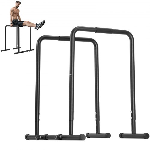 VEVOR Dip Bar Dip Stand Station Hoogte Verstelbaar 200 kg, Fitness Workout Dip Bar Station, Stabilisator, Parallette Push-Up Stand, Parallelle Bars voor Krachttraining in de Home Gym