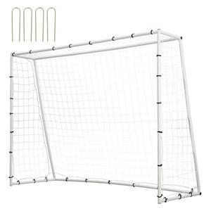 VEVOR Soccer Rebound Nets Draagbare Rebounder Voetbal 242 x 92 x 184 cm, Rebounder Voetbal Rebound Net Ijzeren Buis & PE Net Kinderen & Tieners Verstelbaar Voetbaldoel Rebounder Kicker Wit