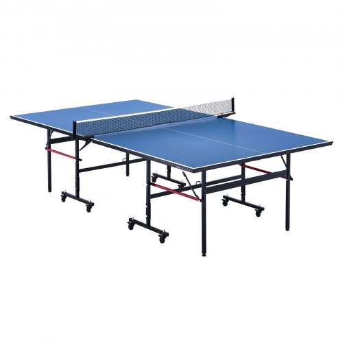VEVOR Pingpongtafel, professioneel tafeltennisspel, draagbare MDF-tafeltennistafel voor binnengebruik, opvouwbare pingpongtafel met snelklemnet en vergrendelbare wielen, eenvoudige montage in 10 minut