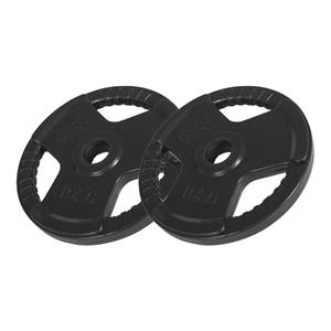 Gorilla Sports 2 x 10 kg Olympische halterschijf Gripper Gietijzer rubber coating - 50/51 mm