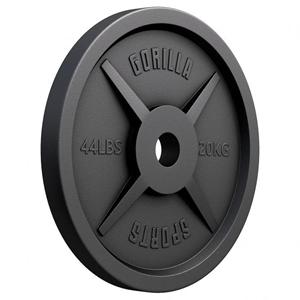 Gorilla Sports Olympische Halterschijf 20 kg Gietijzer Zwart 50/51 MM