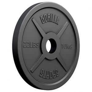 Gorilla Sports Olympische Halterschijf 10 kg Gietijzer Zwart 50/51 MM