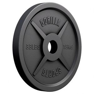 Gorilla Sports Olympische Halterschijf 15 kg Gietijzer Zwart 50/51 MM