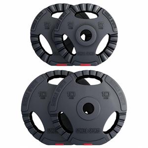 Gorilla Sports Voordeelbundel 30 kg - (2 x 10 en 2 x 5 kg) Olympische Halterschijven Gripper kunststof 50/51 mm