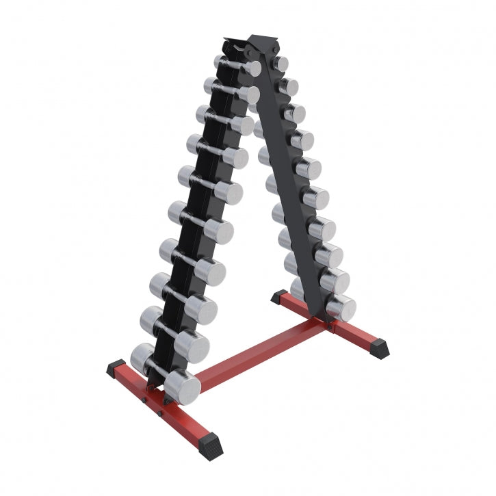Gorilla Sports Dumbell standaard met 110 kg Chrome dumbells