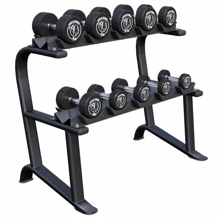 Gorilla Sports Professionele Dumbell Standaard incl. 90 kg  dumbellset