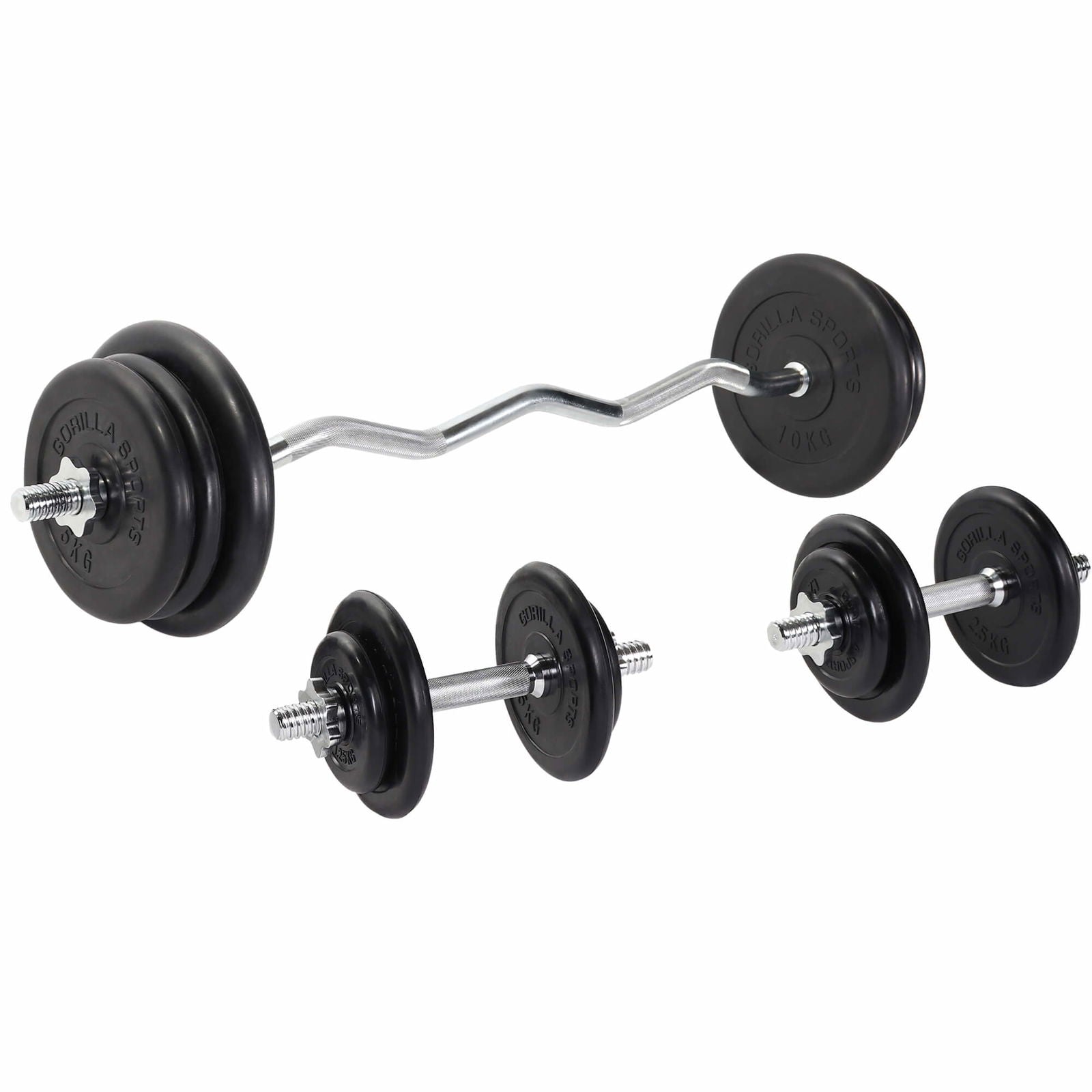 Gorilla Sports EZ-Curlset 70 kg Rubber - 30 mm