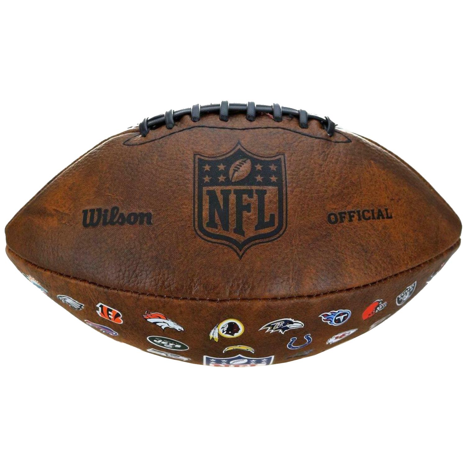Wilson NFL Official Throwback 32 Team Logo Bal WTF1758XBNF32, Unisex, American football-ballen, bruin 9 bruin