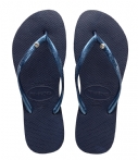 Havaianas slippers slim crystal glamour - navy blauw