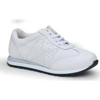 Lage Sneakers Calzamedi SCHOENEN SPORT WITTE COMFORTABELE EN BREDE VROUWEN