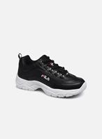 Fila XL-Sneaker "Strada", Leder-Details, Marken-Stickerei, Zugschlaufe, für Damen, schwarz