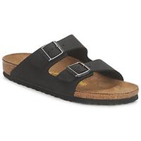 Birkenstock Sandalen, Leder-Decksohle, Naturkork-Fußbett, für Damen, Schwarz