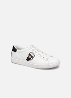 Karl Lagerfeld Sneaker, Leder, Kontrast-Detail, gummiertes Label-Patch, weiß