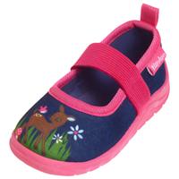 Playshoes marine pantoffelherten/roze