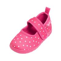 Playshoes pantoffels fuchsia witte stip